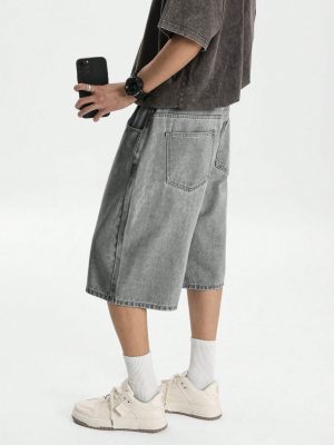 Casual Washed Denim Shorts