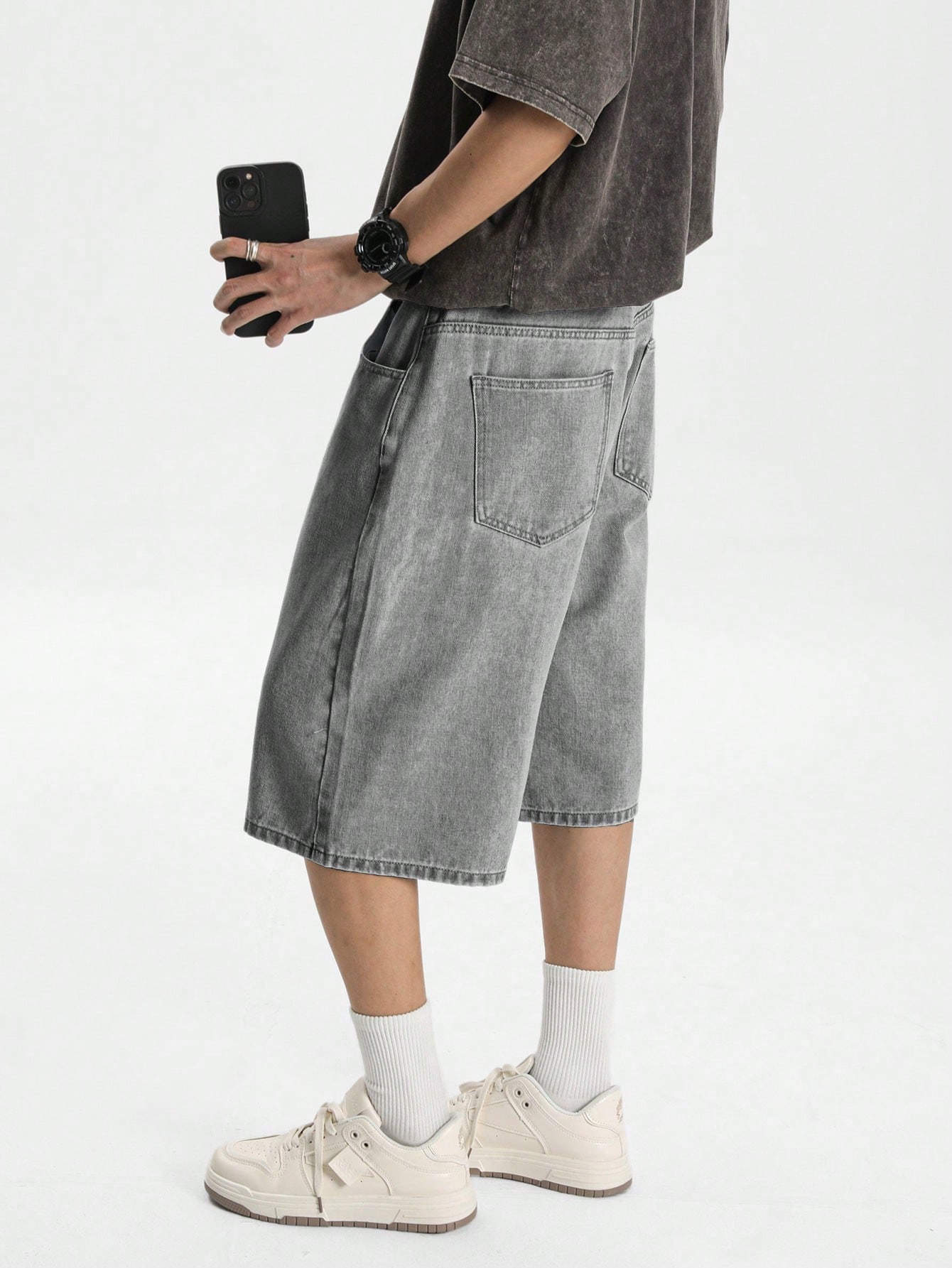 Casual Washed Denim Shorts