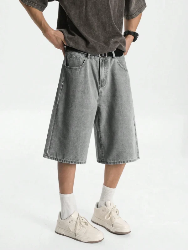 Casual Washed Denim Shorts - Image 4