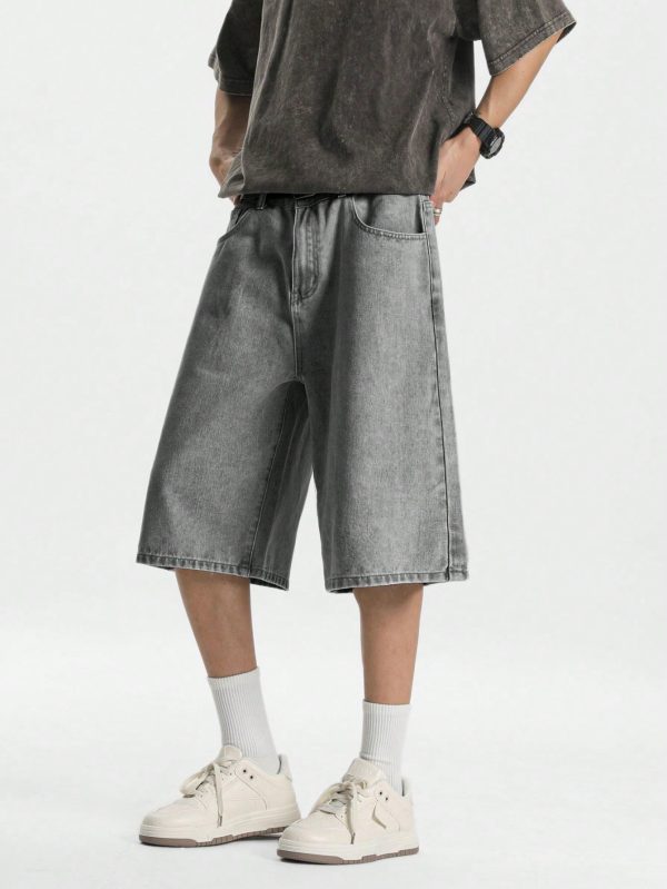 Casual Washed Denim Shorts - Image 6