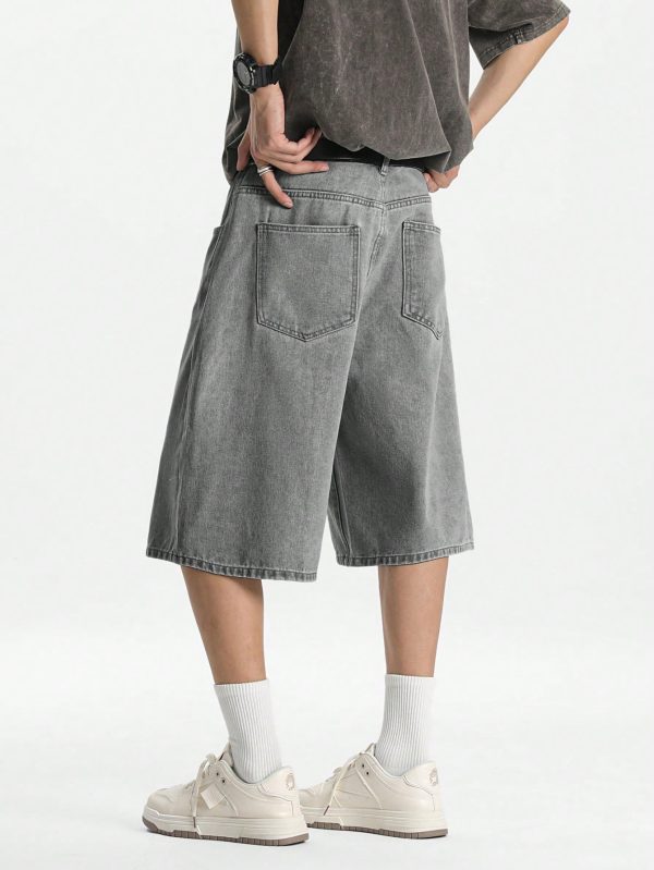 Casual Washed Denim Shorts - Image 5