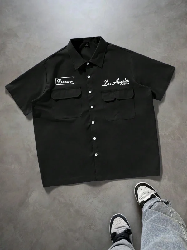 Los Angeles Micro-Relaxed Cuban-Collar Shirt