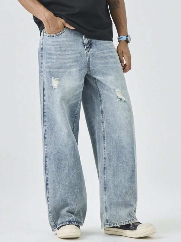 Vintage Distressed Relaxed Fit Jeans - Image 6