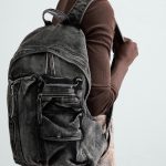 WASHED-EFFECT DENIM BACKPACK