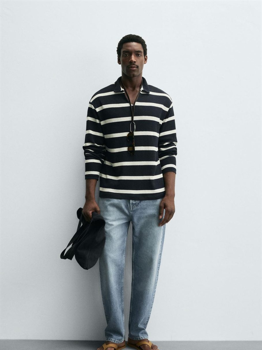 STRIPED JACQUARD POLO SHIRT