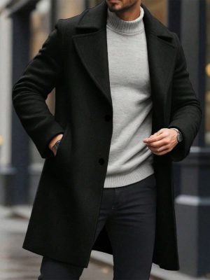 Urban Class Men's Wool Blend Overcoat