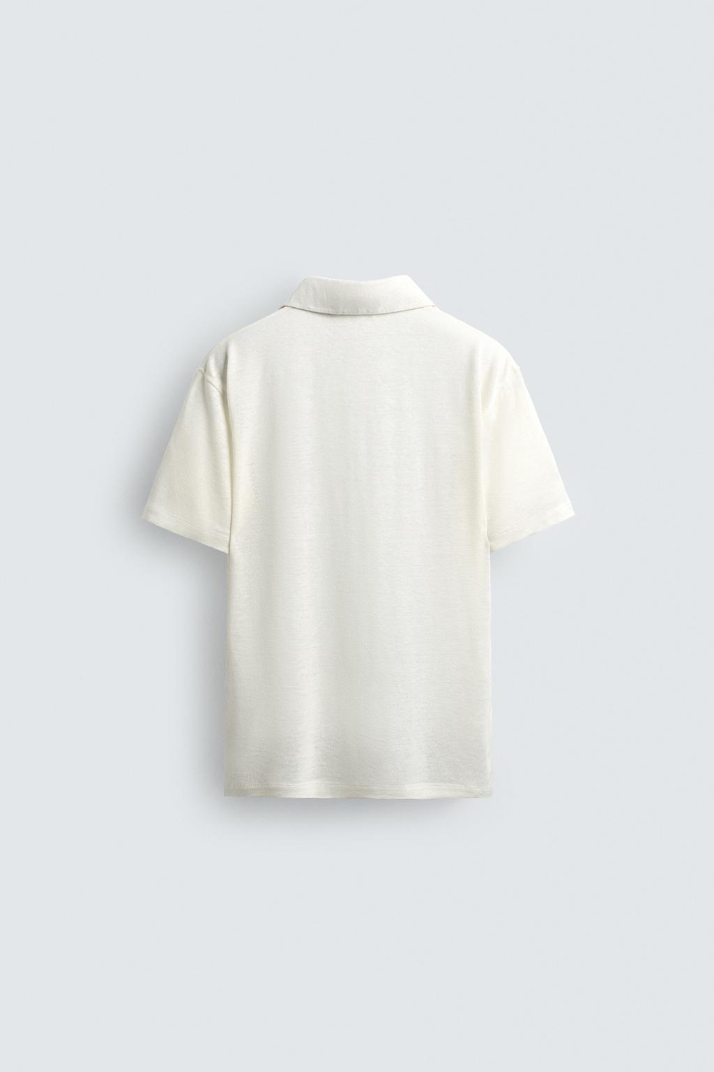 HEMP/VISCOSE KNIT POLO SHIRT - Image 5