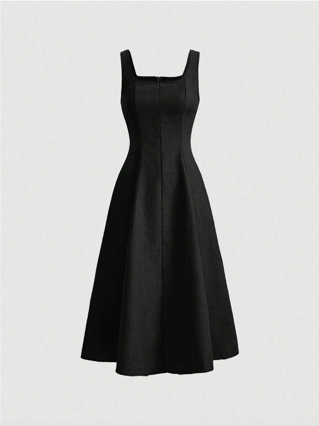 Ladies’ Solid Color Square Neck Sleeveless Dress